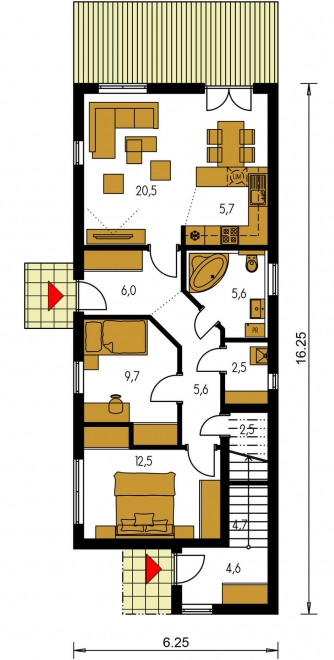 Floor plan of ground floor - ARKADA 13